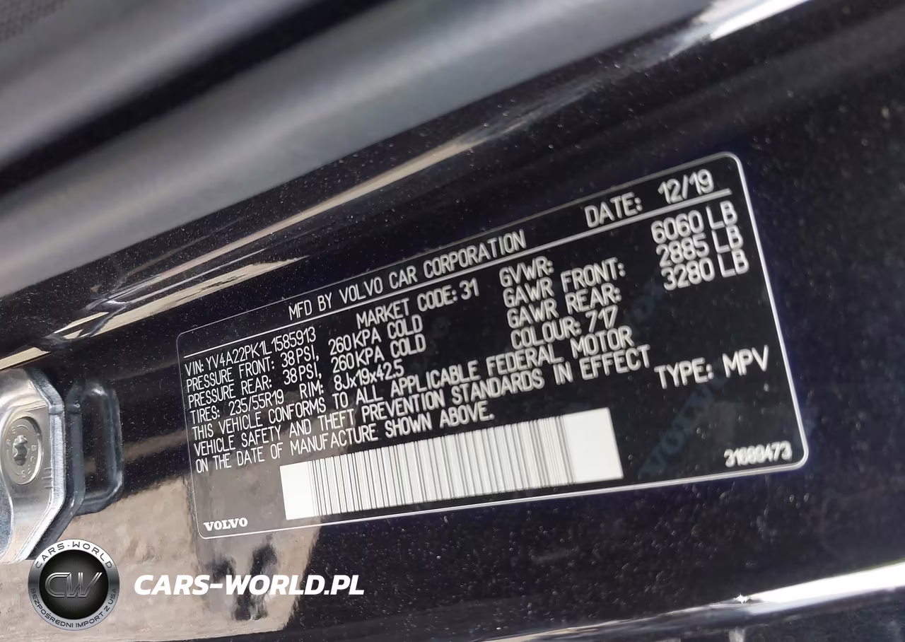 2020 Volvo Xc90 T6 Momentum 7 Passenger VIN:YV4A22PK1L1585913 - 9