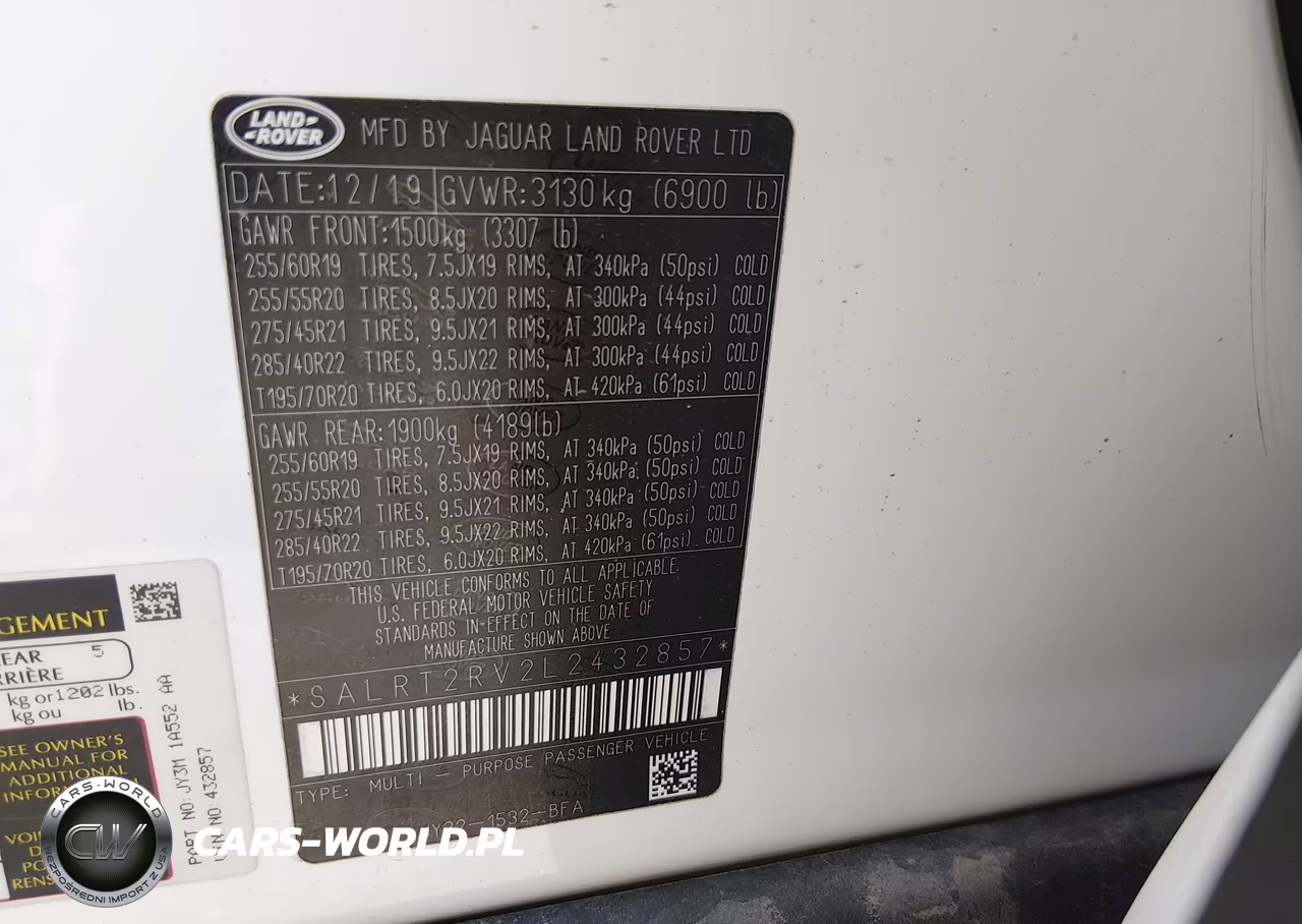2020 Land Rover Discovery Hse Luxury VIN:SALRT2RV2L2432857 - 9