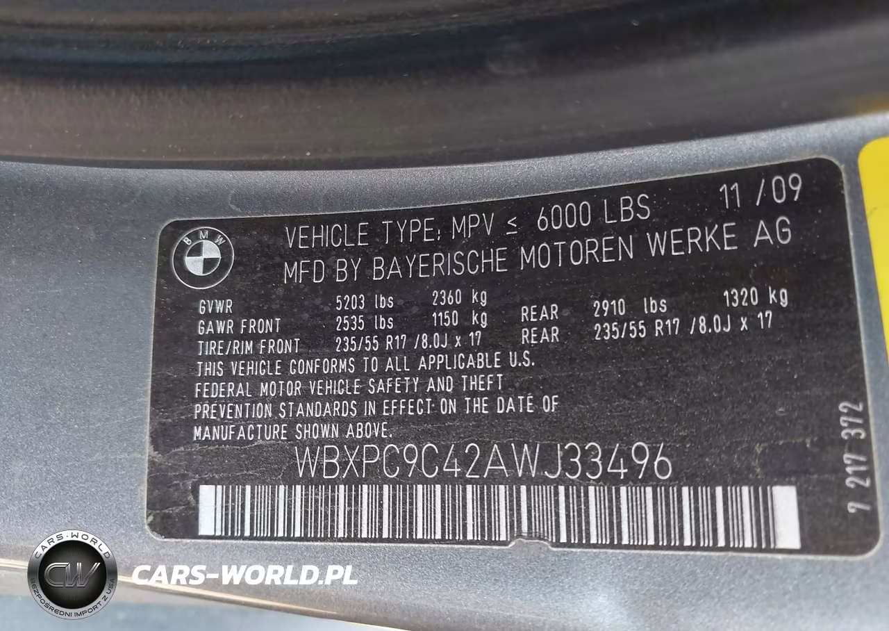 2010 BMW X3 xDrive30I VIN:WBXPC9C42AWJ33496 - 9