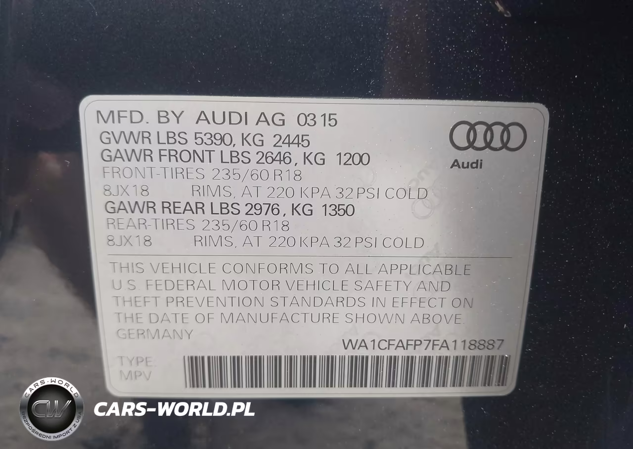 2015 Audi Q5 2.0T Premium VIN:WA1CFAFP7FA118887 - 9