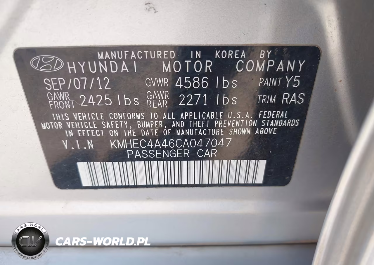 2012 Hyundai Sonata Hybrid VIN:KMHEC4A46CA047047 - 9