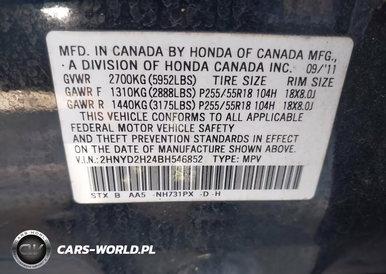 2011 Acura Mdx VIN:2HNYD2H24BH546852 - 9