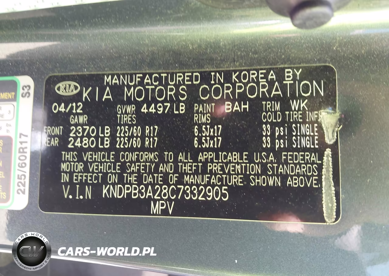 2012 Kia Sportage Lx VIN:KNDPB3A28C7332905 - 9