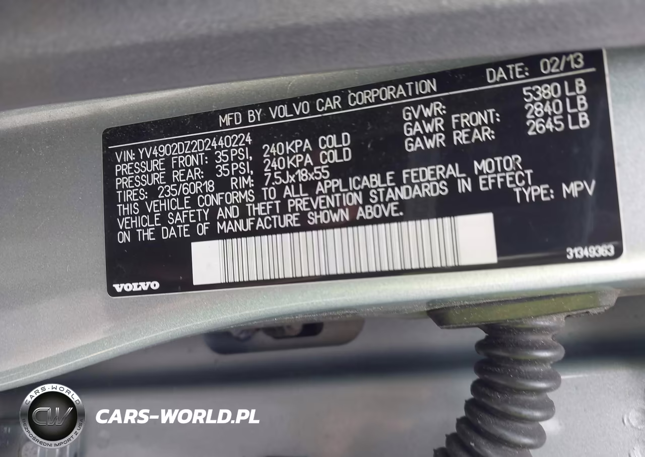2013 Volvo Xc60 T6 VIN:YV4902DZ2D2440224 - 9