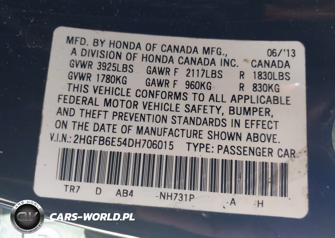 2013 Honda Civic Si VIN:2HGFB6E54DH706015 - 9