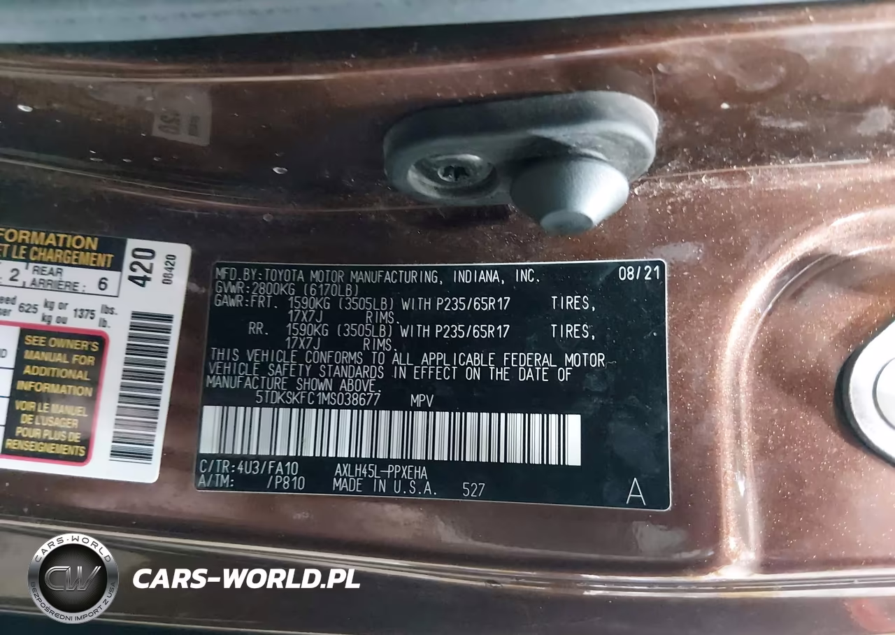 2021 Toyota Sienna Le VIN:5TDKSKFC1MS038677 - 9