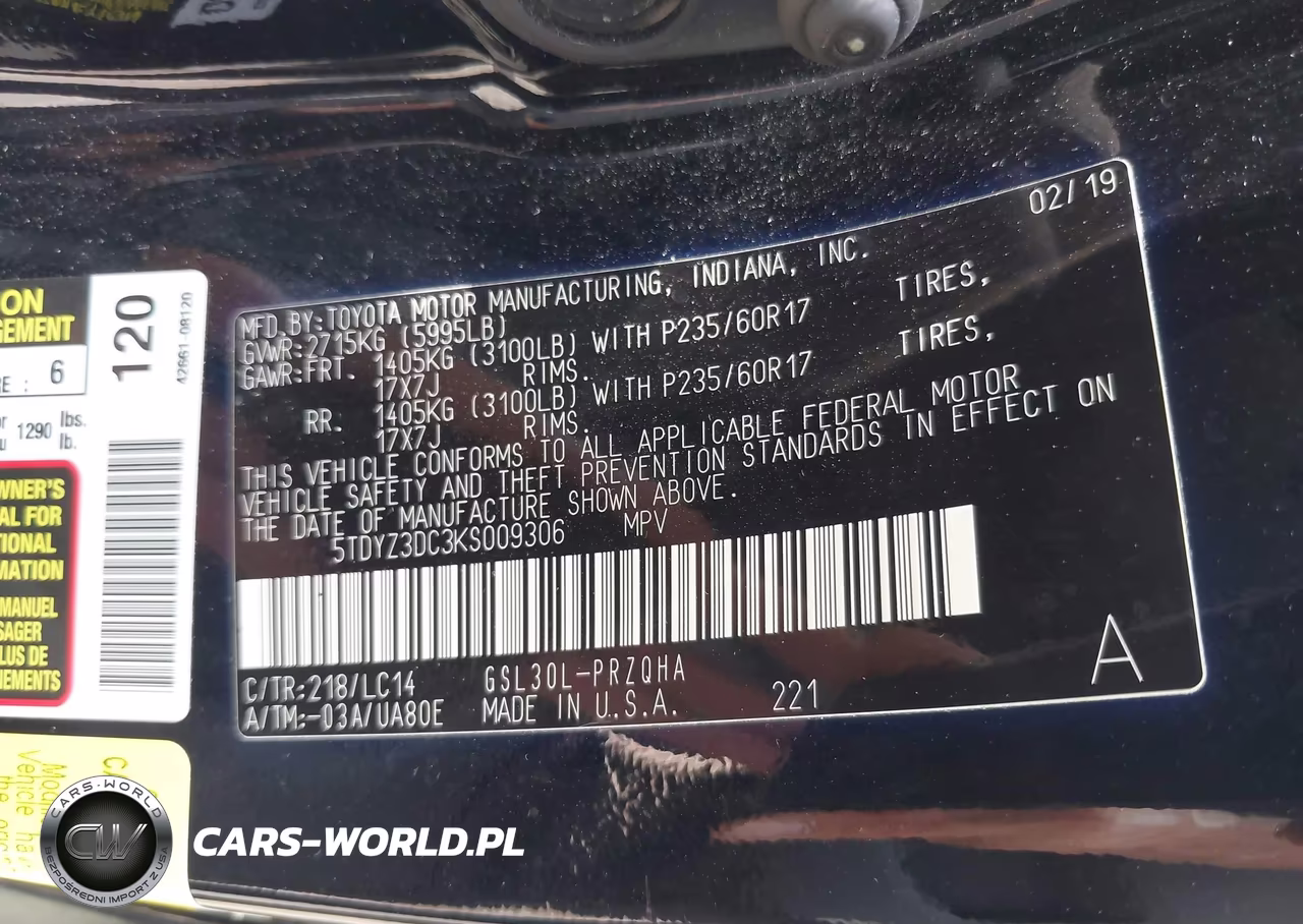 2019 Toyota Sienna Xle 8 Passenger VIN:5TDYZ3DC3KS009306 - 9