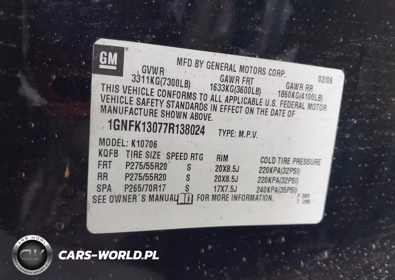 2007 Chevrolet Tahoe Ltz VIN:1GNFK13077R138024 - 9