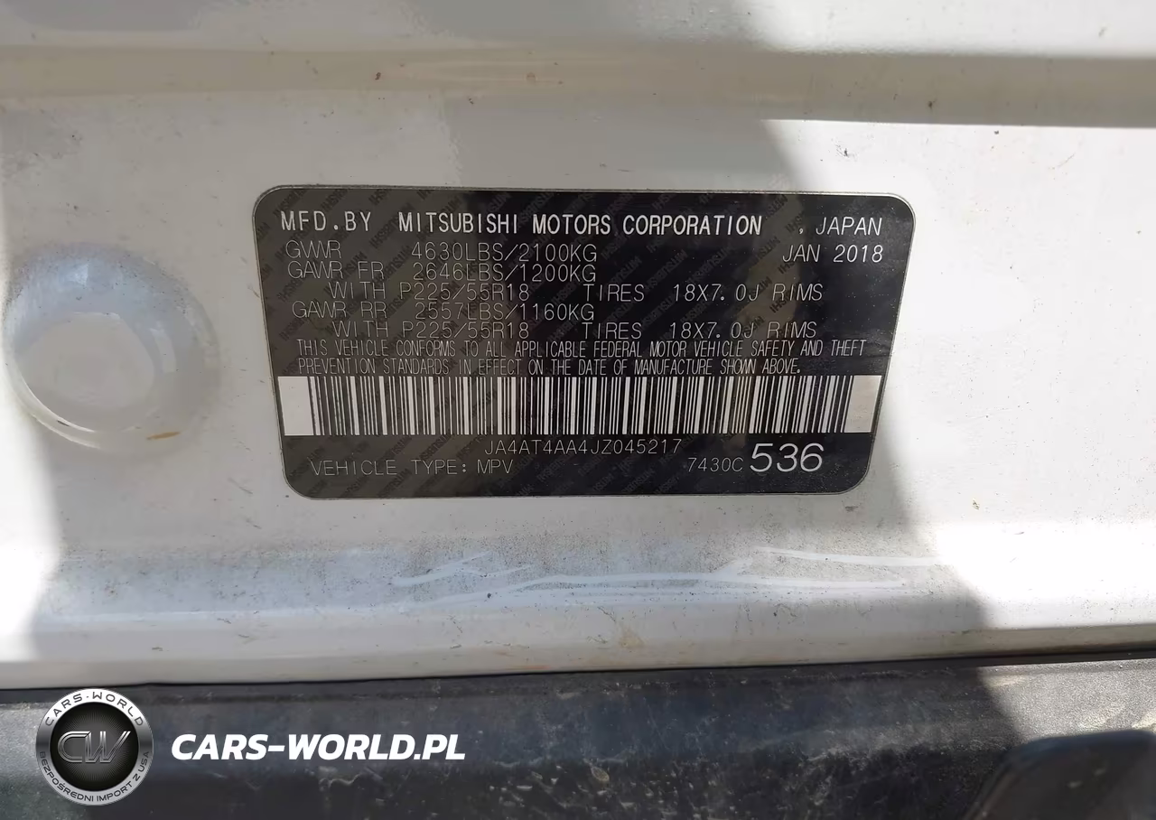2018 Mitsubishi Eclipse Cross Le VIN:JA4AT4AA4JZ045217 - 9