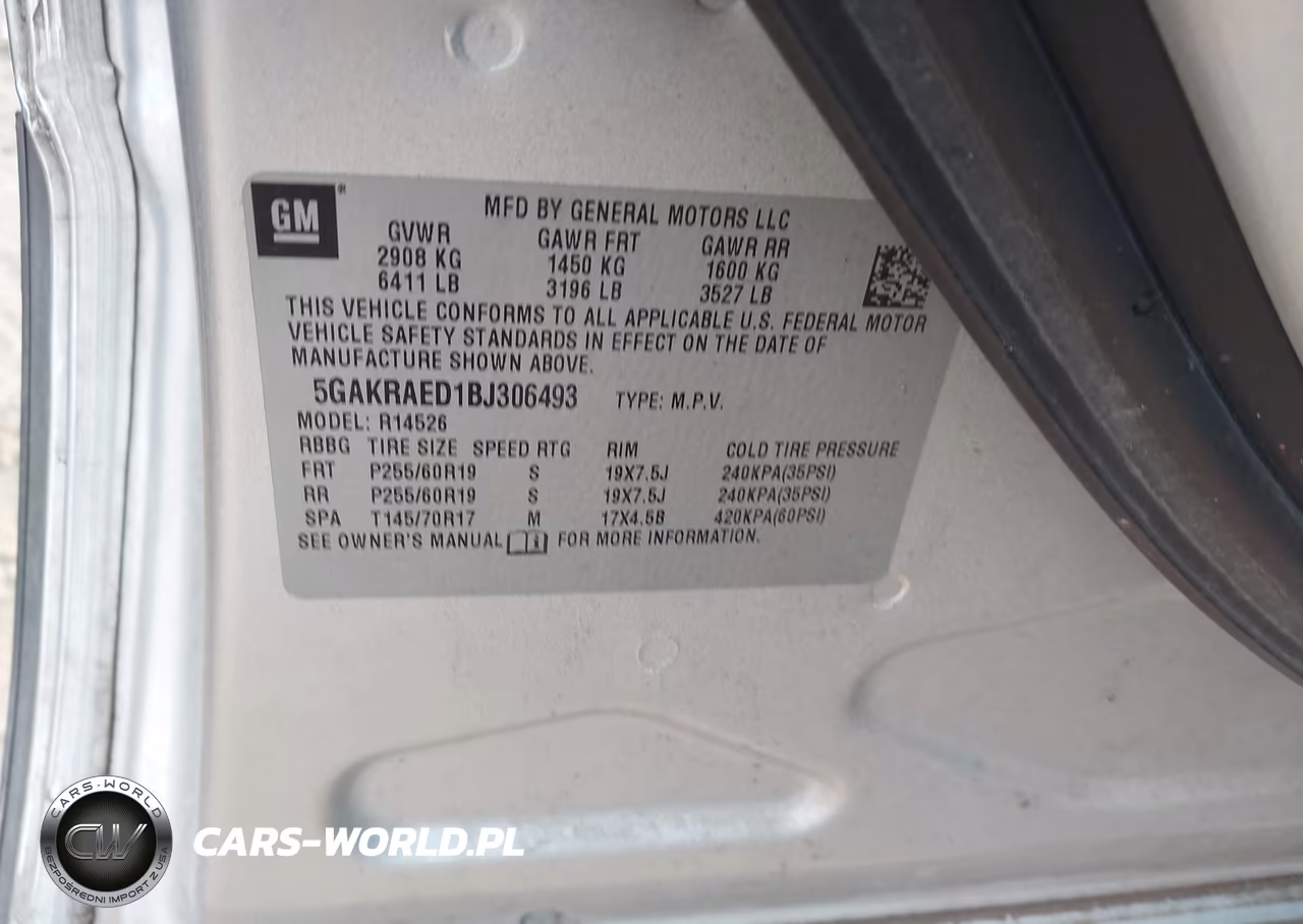 2011 Buick Enclave Cx VIN:5GAKRAED1BJ306493 - 9