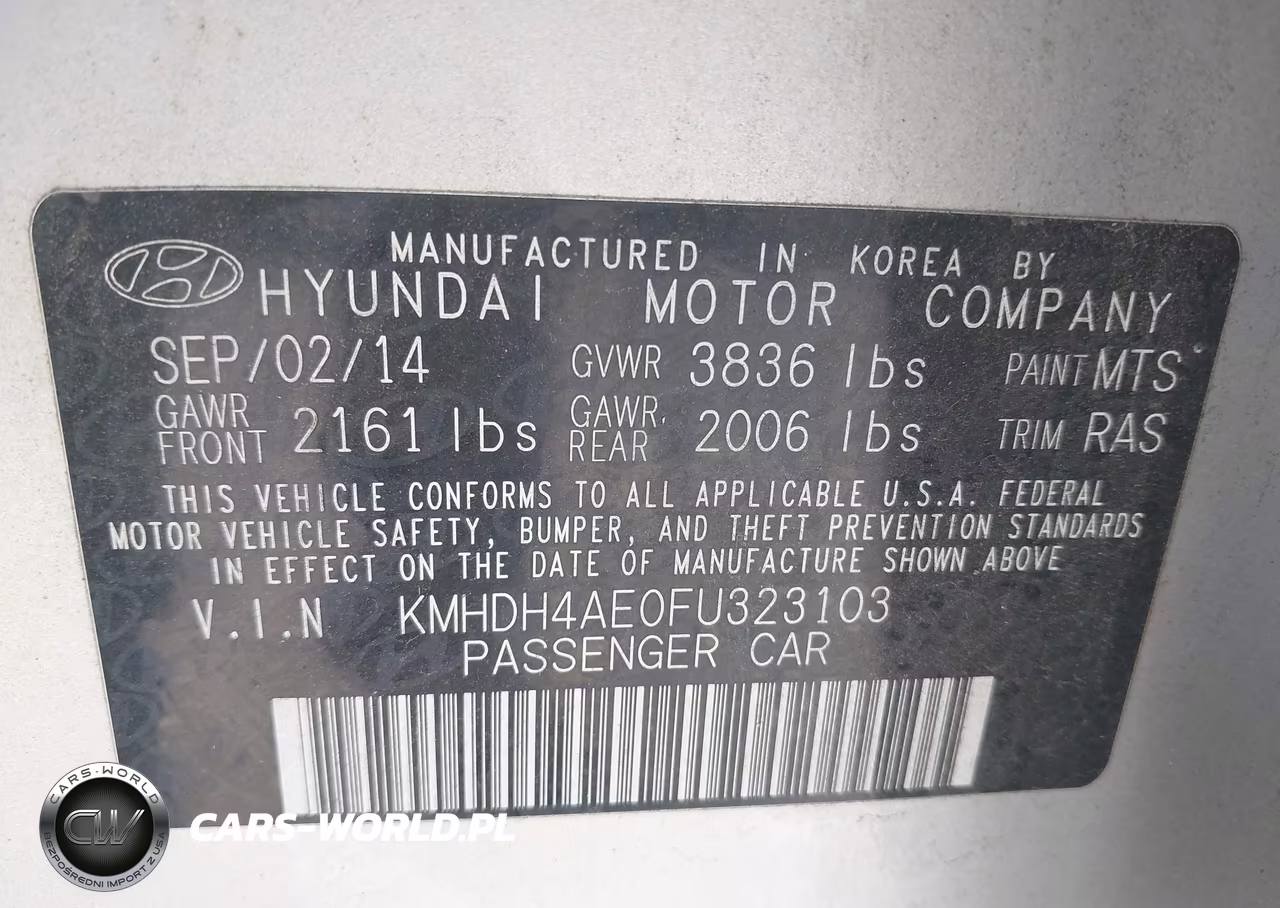 2015 Hyundai Elantra Se VIN:KMHDH4AE0FU323103 - 9
