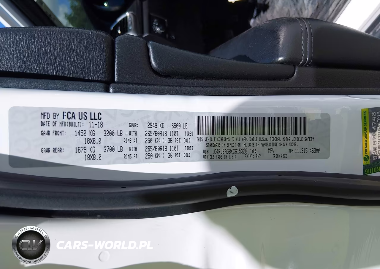 2019 Jeep Grand Cherokee Laredo E 4X2 VIN:1C4RJEAG8KC615328 - 9