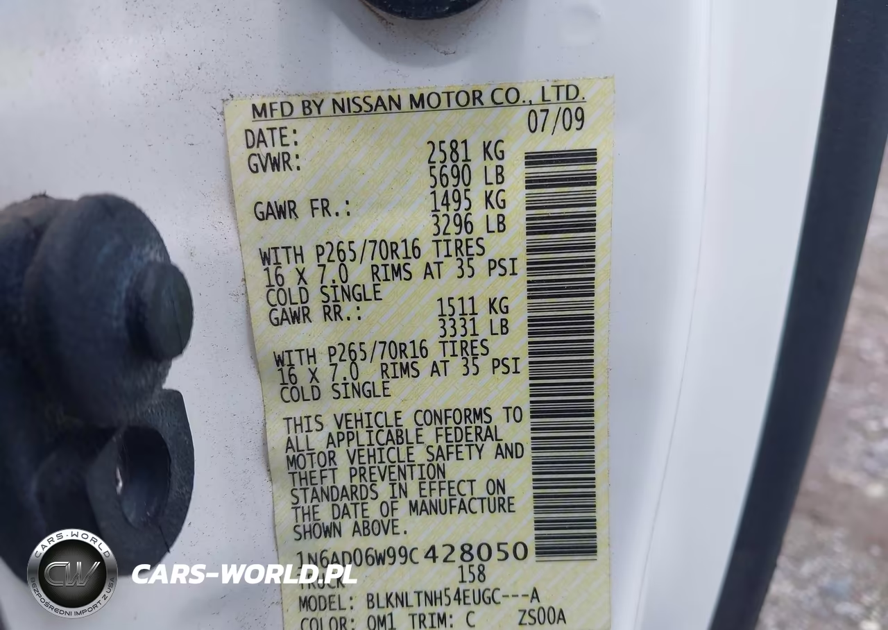 2009 Nissan Frontier Se VIN:1N6AD06W99C428050 - 9