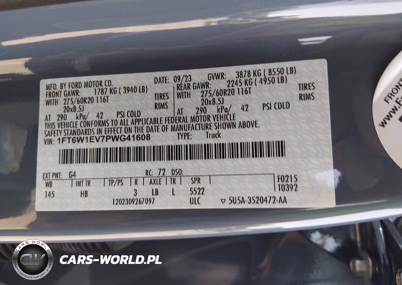 2023 Ford F-150 Lightning Lariat VIN:1FT6W1EV7PWG41608 - 9