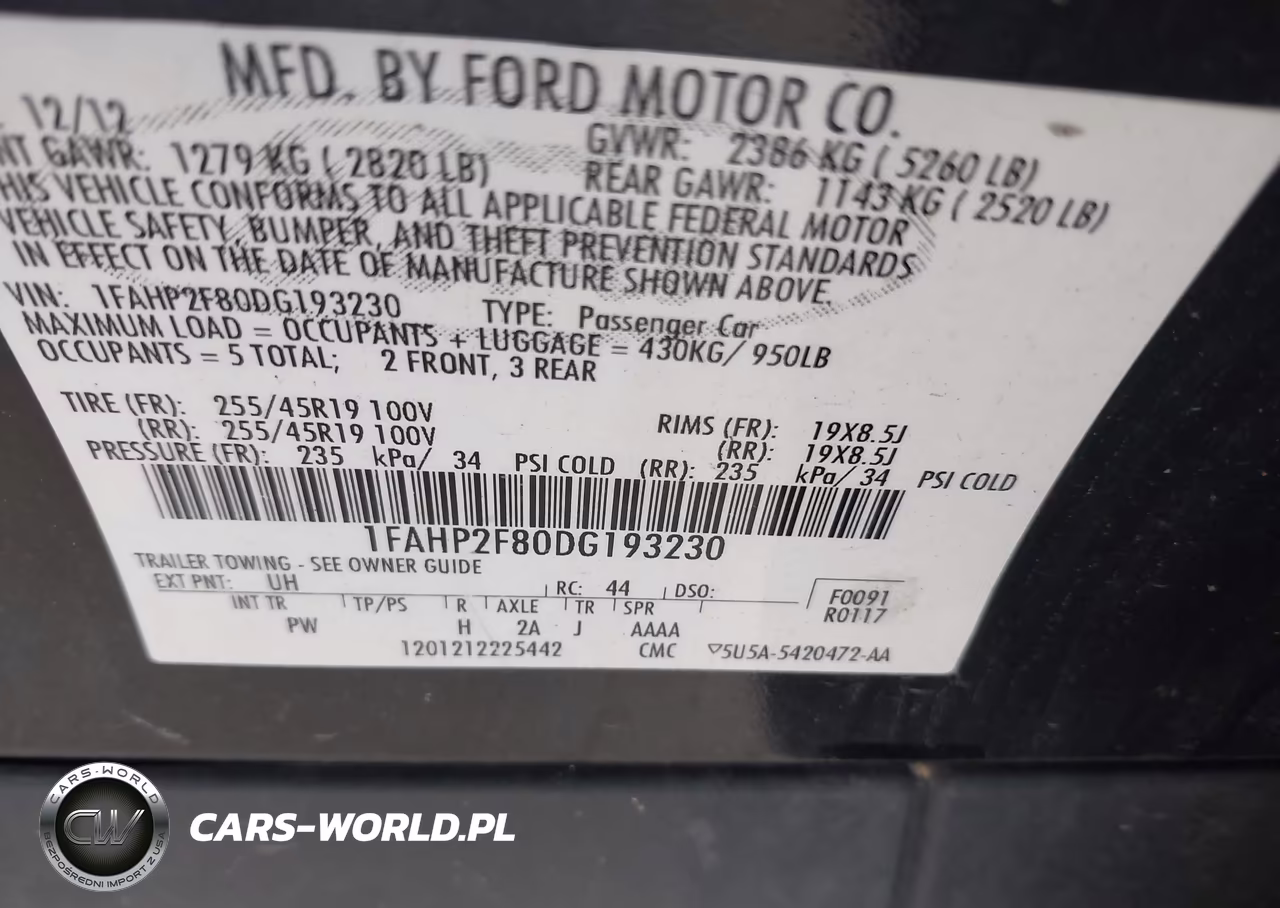 2013 Ford Taurus Limited VIN:1FAHP2F80DG193230 - 9