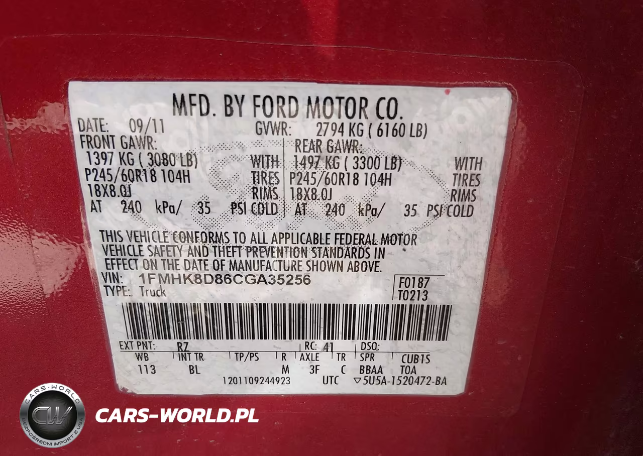 2012 Ford Explorer Xlt VIN:1FMHK8D86CGA35256 - 9