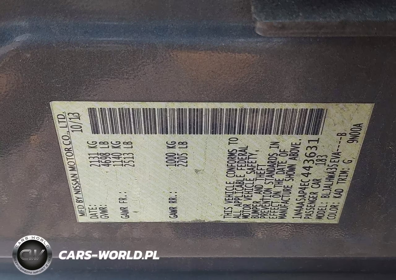 2014 Nissan Maxima 3.5 Sv VIN:1N4AA5AP4EC443631 - 9