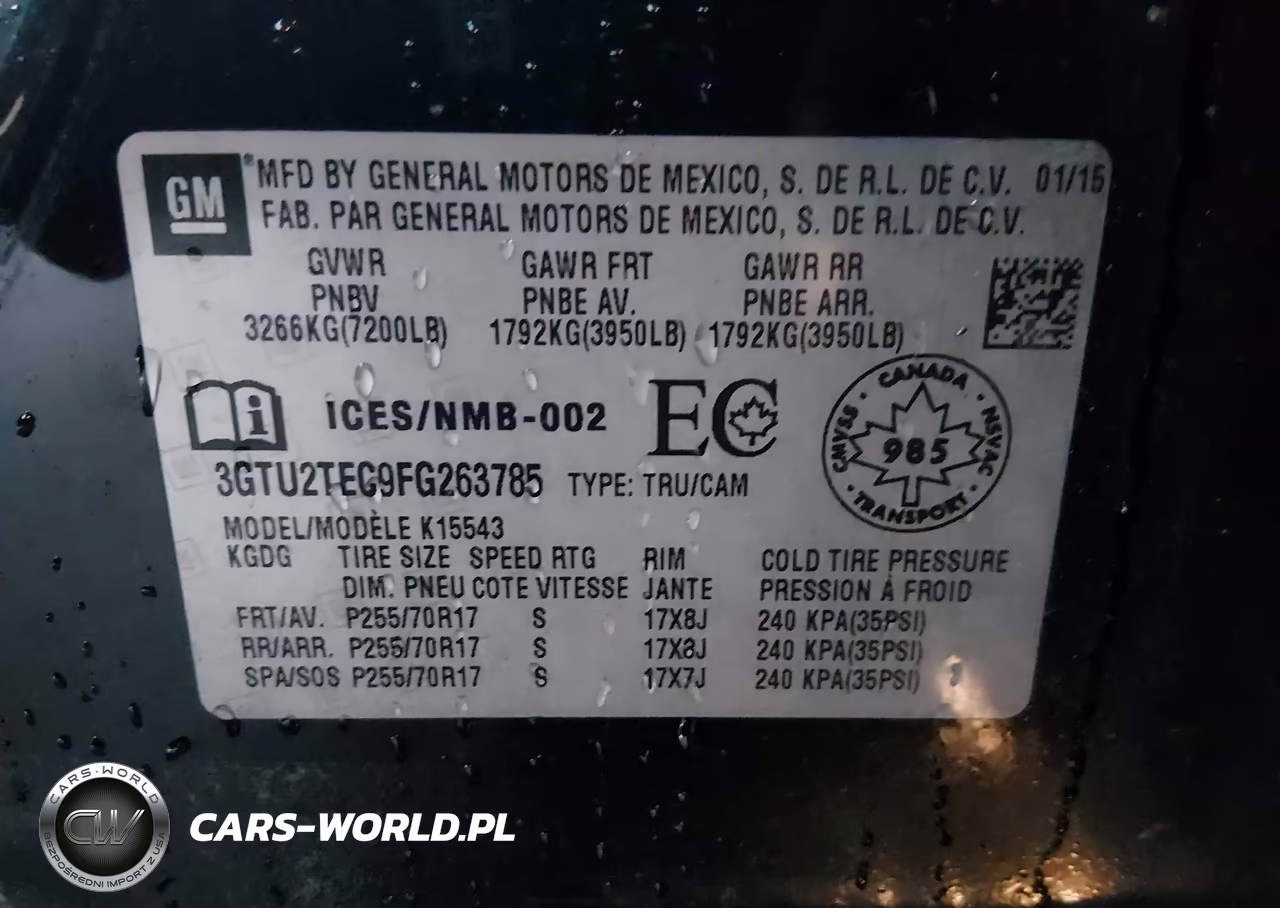 2015 GMC Sierra 1500 VIN:3GTU2TEC9FG263785 - 9