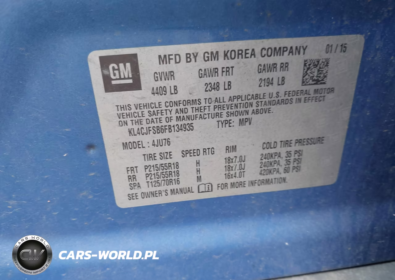 2015 Buick Encore Convenience VIN:KL4CJFSB6FB134935 - 9