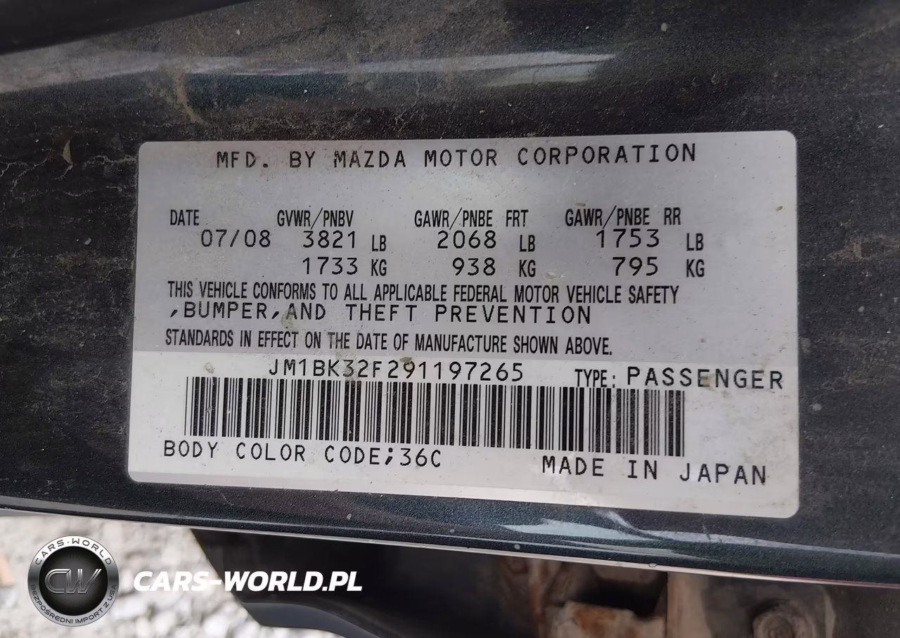 2009 Mazda Mazda3 I VIN:JM1BK32F291197265 - 9