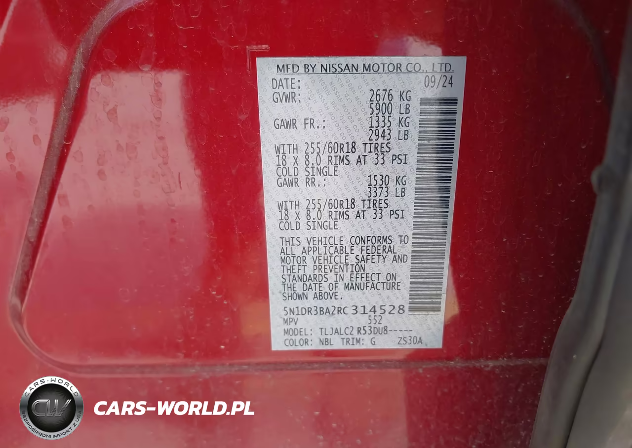 2024 Nissan Pathfinder Sv Fwd VIN:5N1DR3BA2RC314528 - 9
