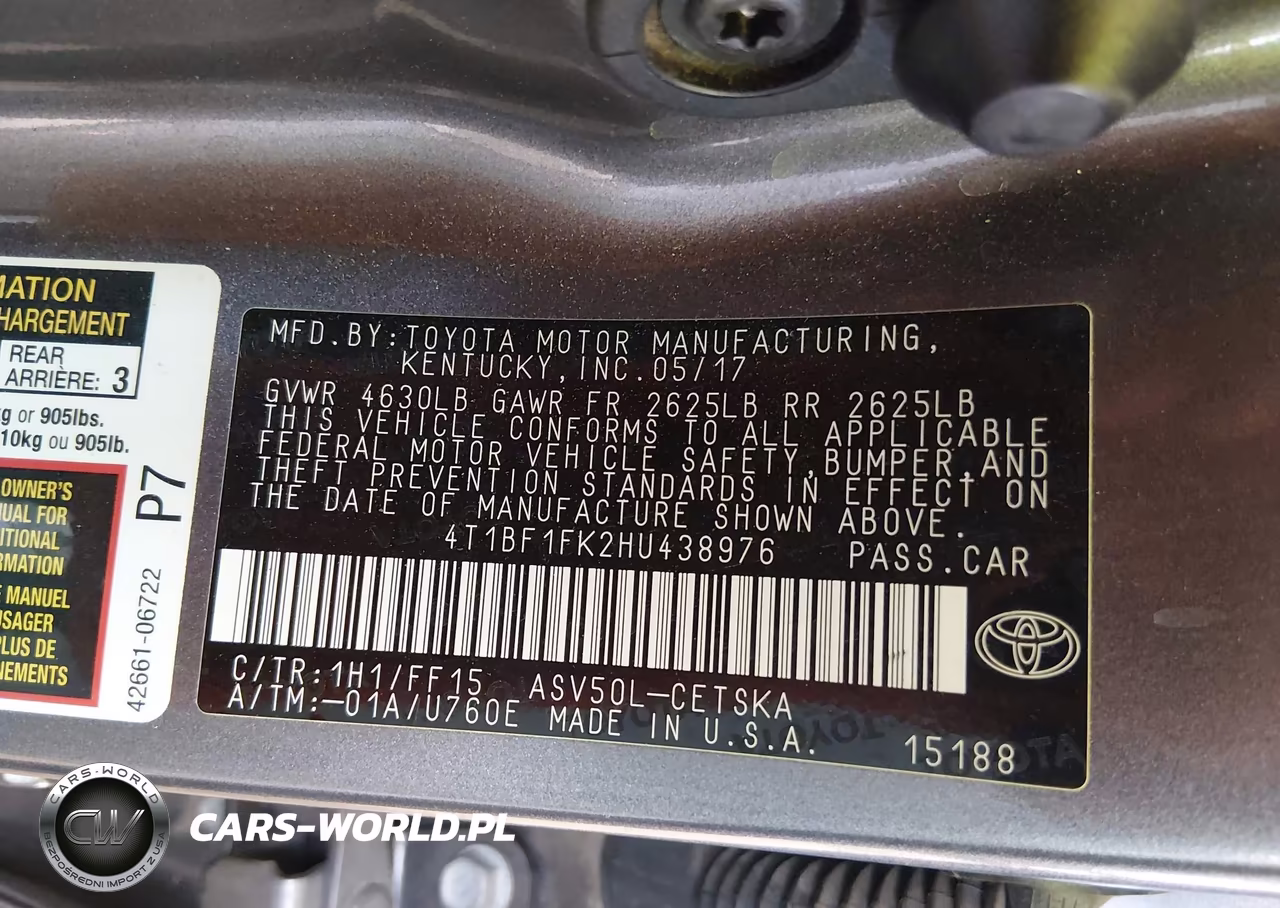 2017 Toyota Camry Se VIN:4T1BF1FK2HU438976 - 9