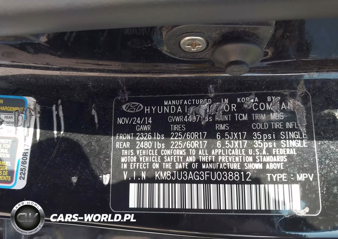 2015 Hyundai Tucson Se VIN:KM8JU3AG3FU038812 - 9