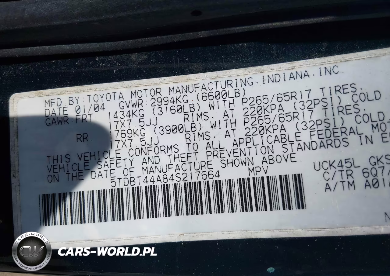 2004 Toyota Sequoia Sr5 V8 VIN:5TDBT44A84S217664 - 9