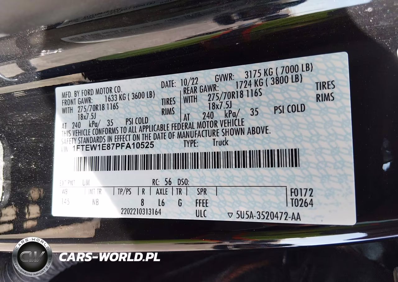 2023 Ford F-150 Tremor VIN:1FTEW1E87PFA10525 - 9