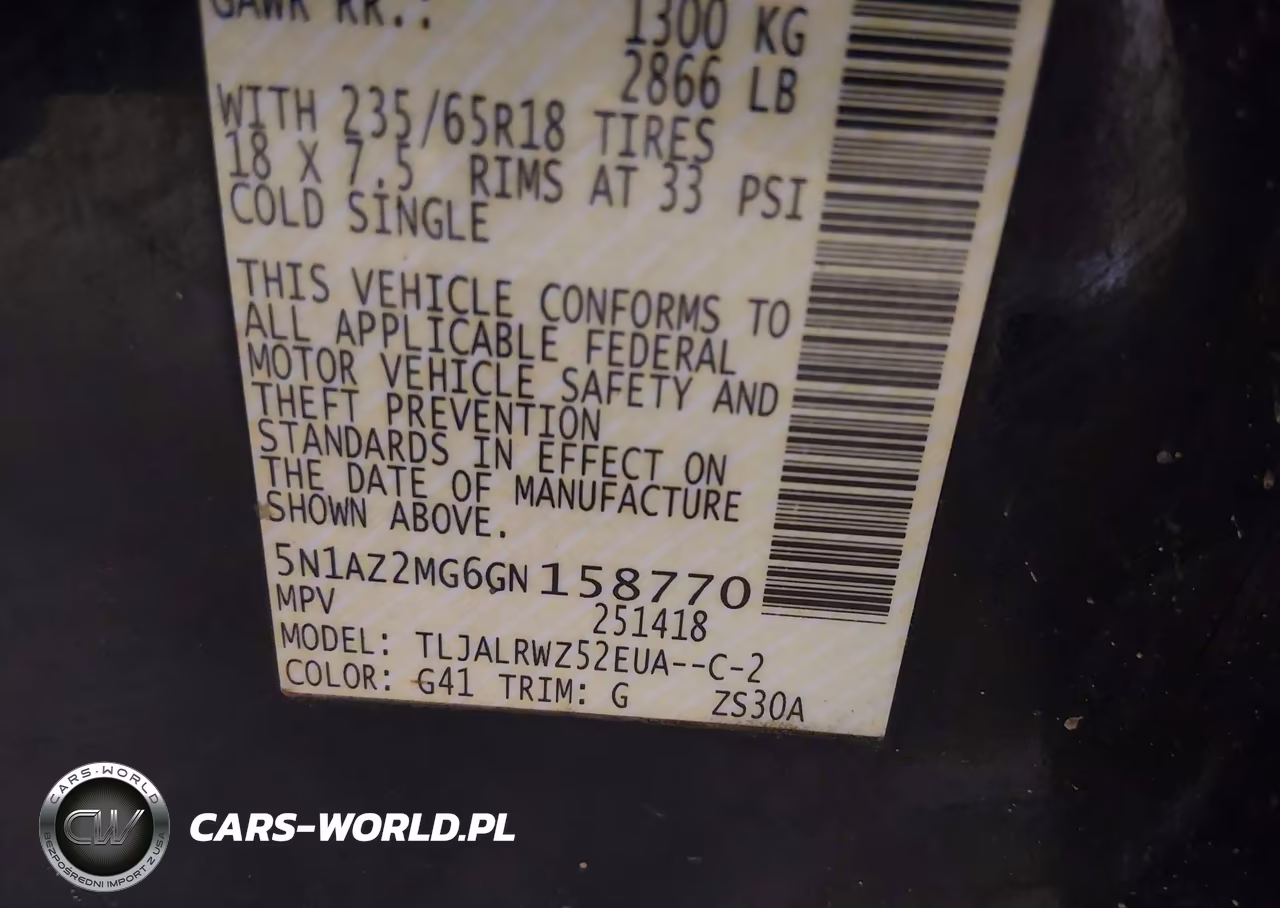 2016 Nissan Murano Sl VIN:5N1AZ2MG6GN158770 - 9