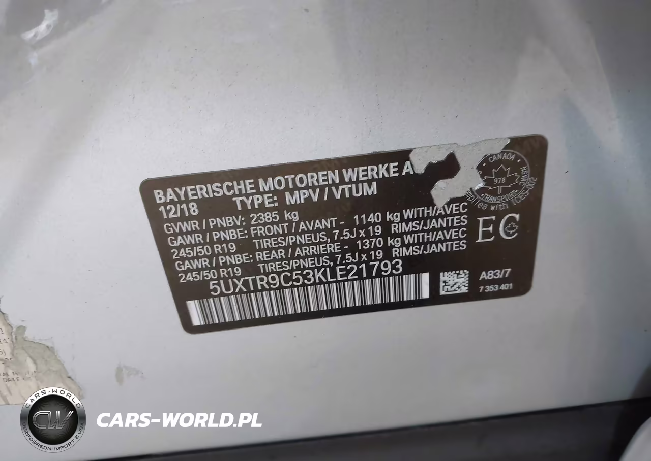 2019 BMW X3 xDrive30I VIN:5UXTR9C53KLE21793 - 9