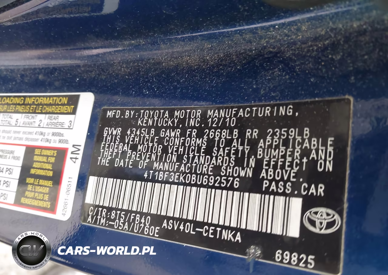 2011 Toyota Camry Le VIN:4T1BF3EK0BU692576 - 9
