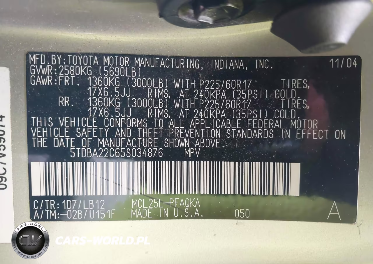 2005 Toyota Sienna Xle Limited VIN:5TDBA22C65S034876 - 9