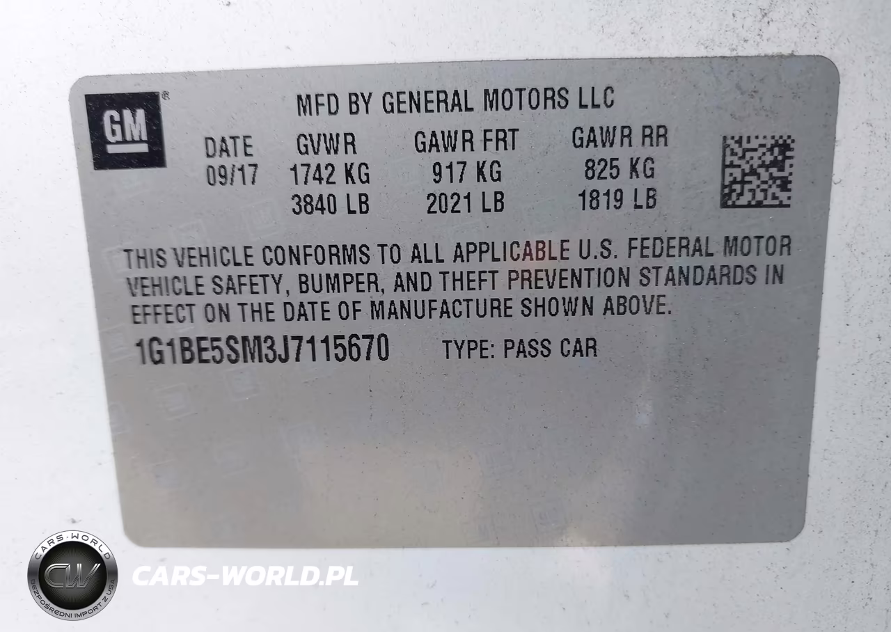 2018 Chevrolet Cruze Lt Auto VIN:1G1BE5SM3J7115670 - 9
