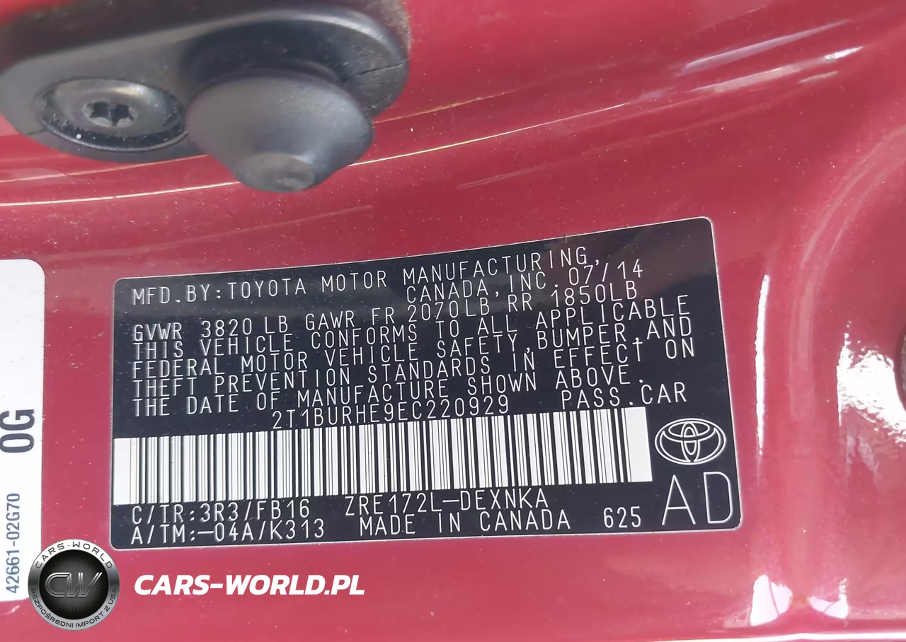 2014 Toyota Corolla Le VIN:2T1BURHE9EC220929 - 9