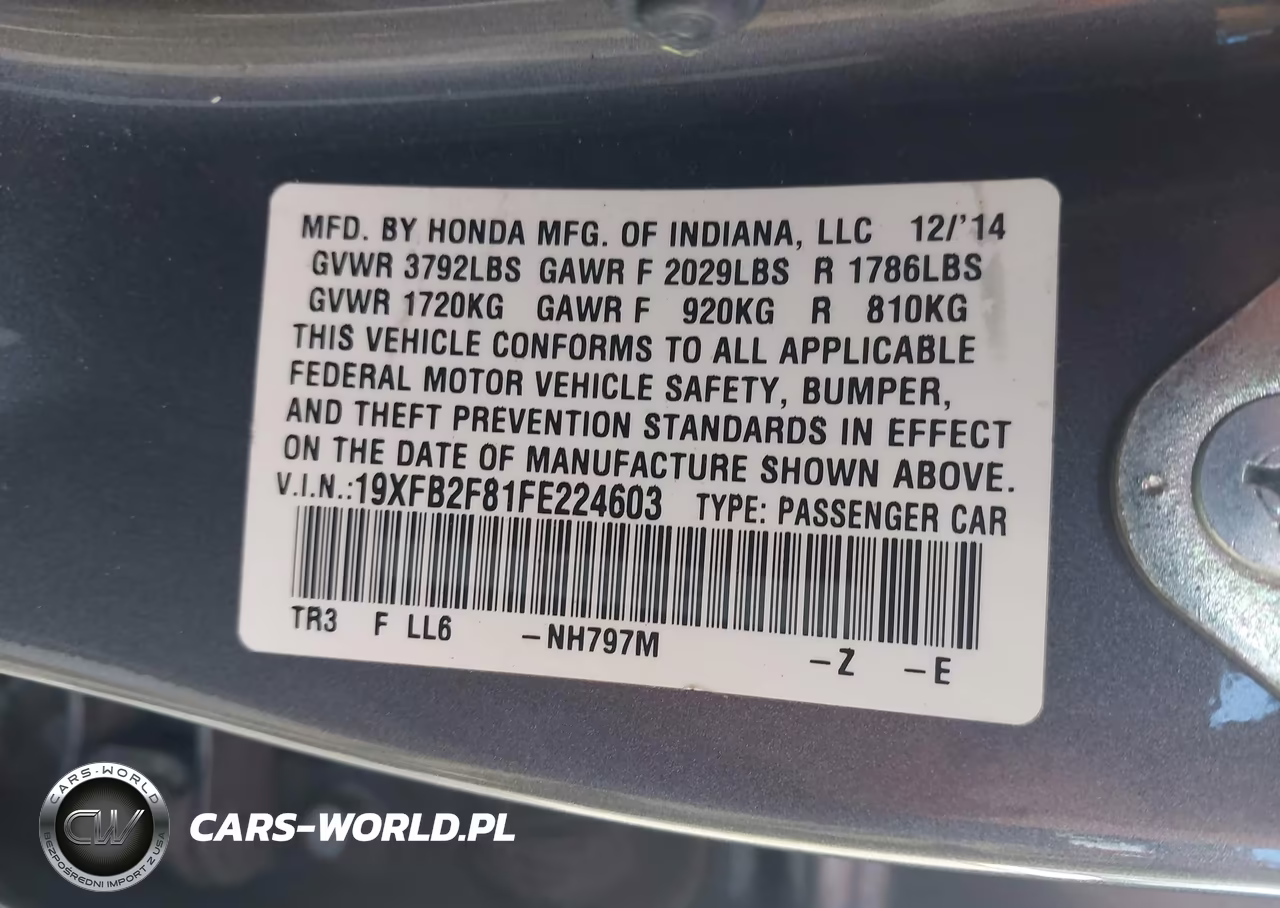 2015 Honda Civic Ex VIN:19XFB2F81FE224603 - 9