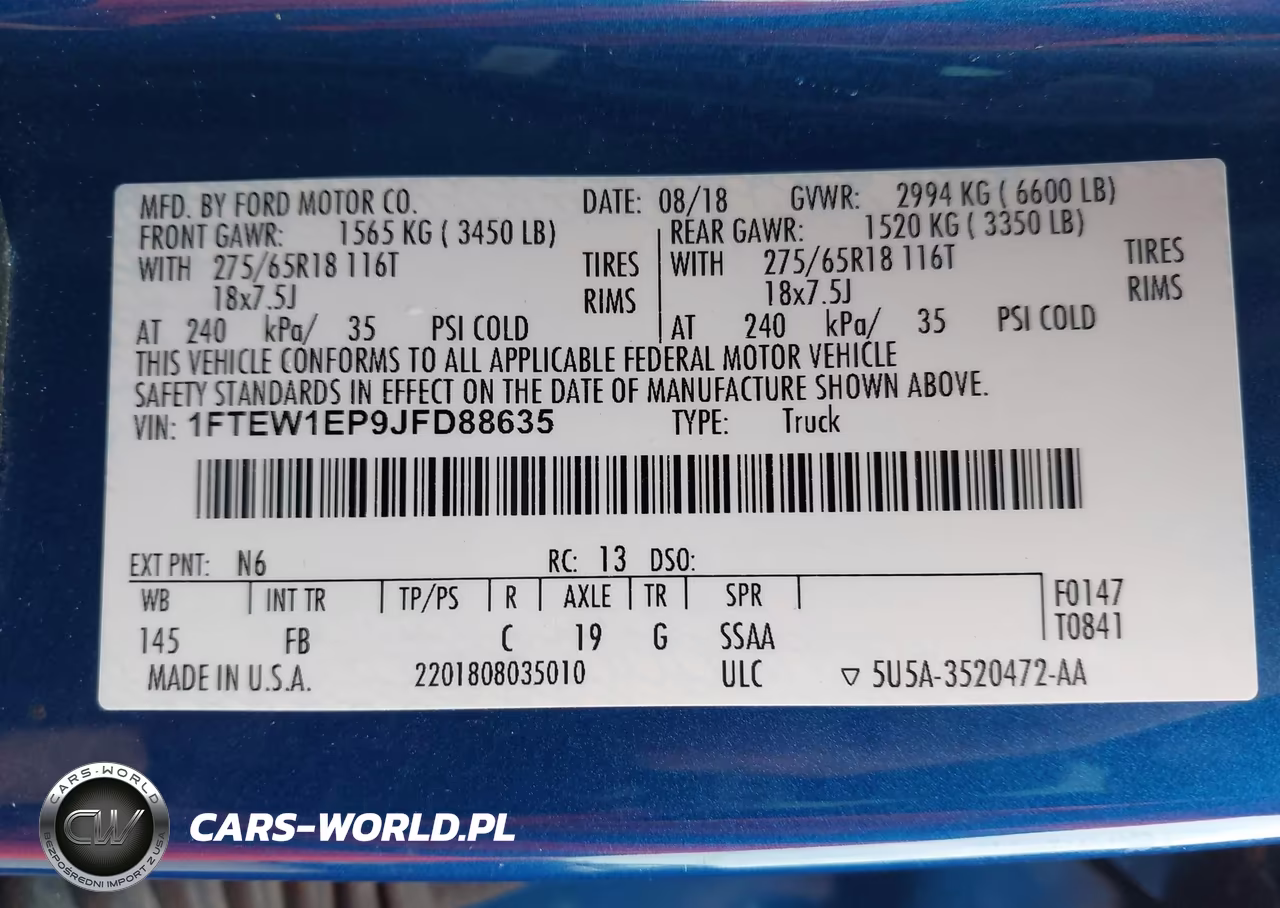 2018 Ford F-150 Xlt VIN:1FTEW1EP9JFD88635 - 9