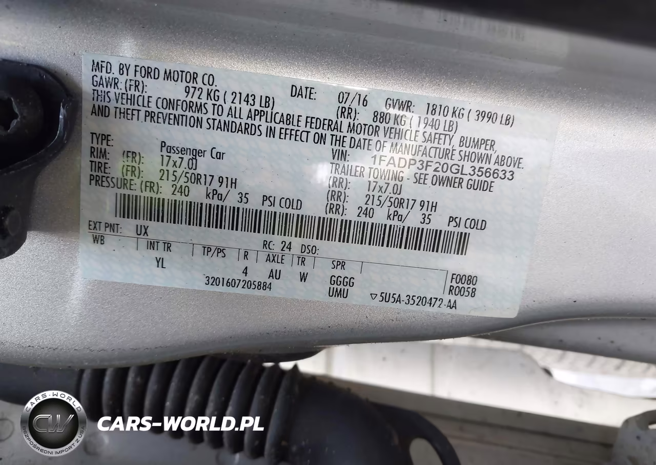 2016 Ford Focus Se VIN:1FADP3F20GL356633 - 9