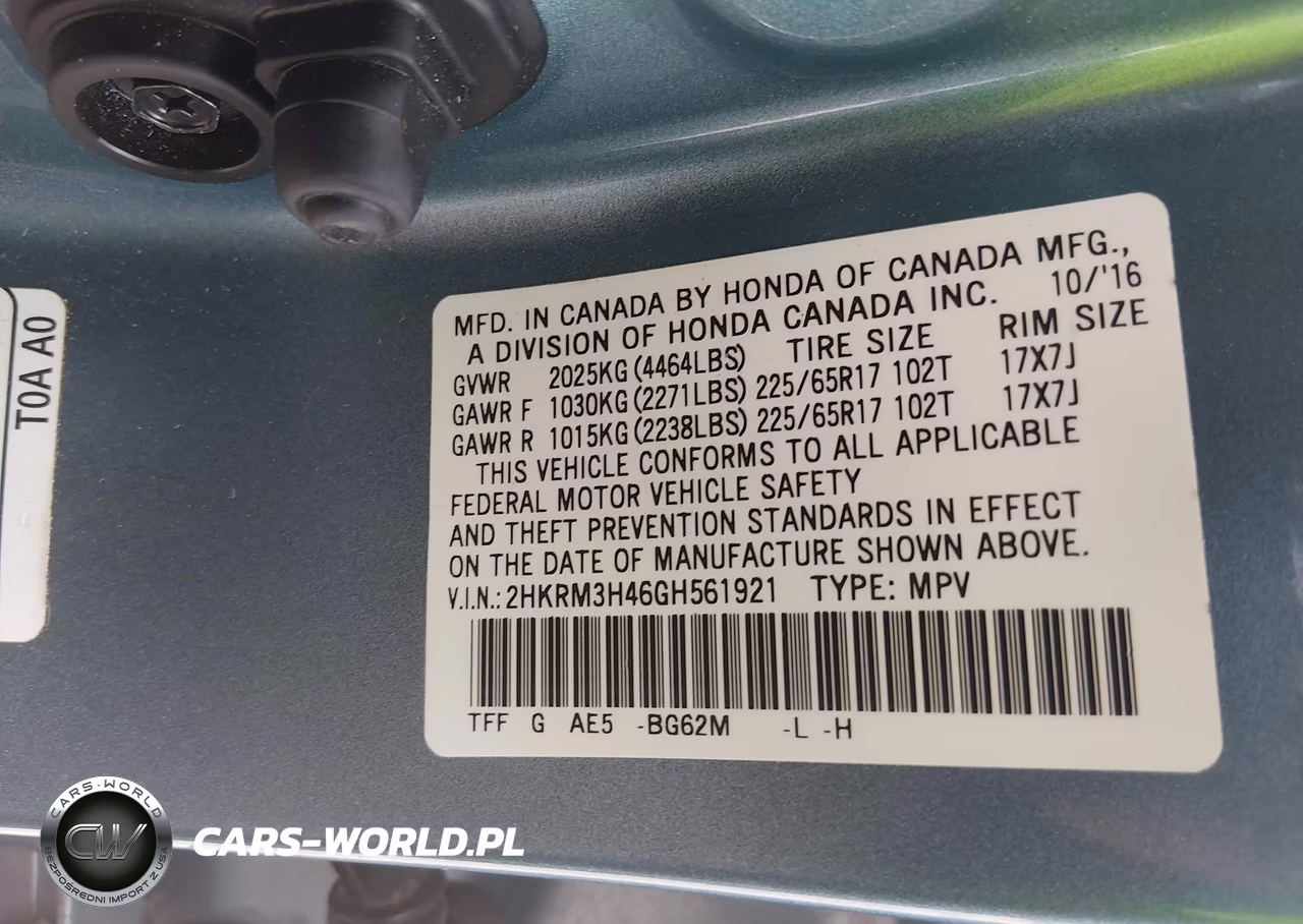 2016 Honda Cr-V Se VIN:2HKRM3H46GH561921 - 9