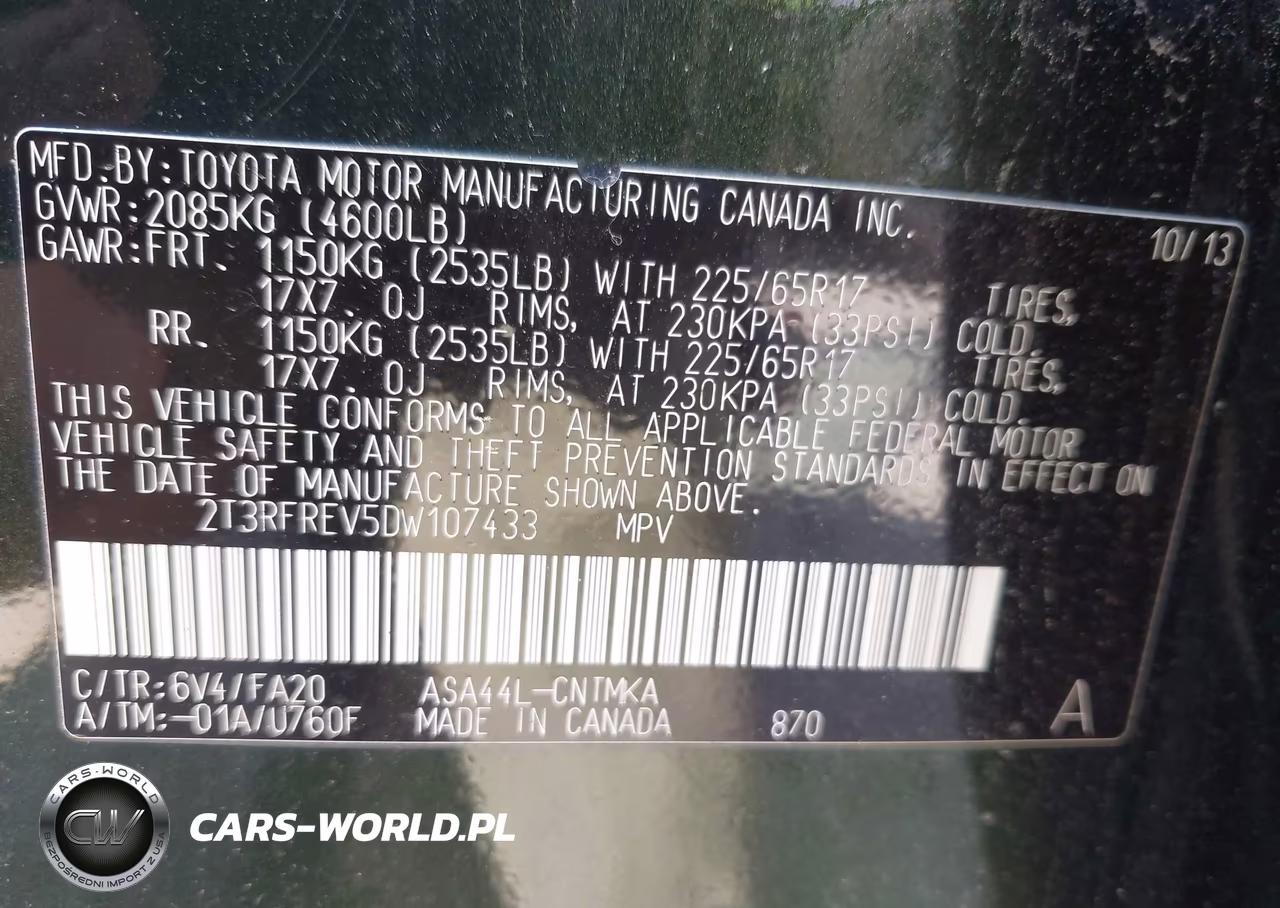 2013 Toyota Rav4 Xle VIN:2T3RFREV5DW107433 - 9