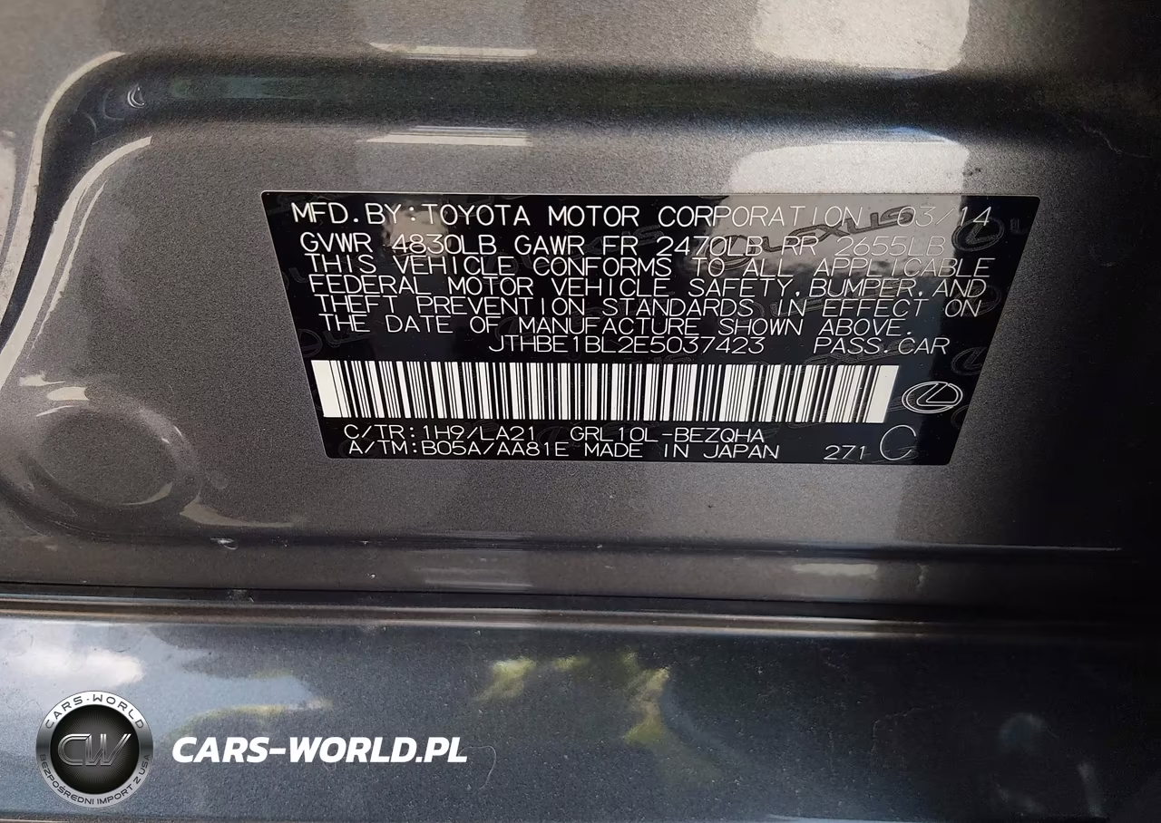 2014 Lexus Gs 350 VIN:JTHBE1BL2E5037423 - 9