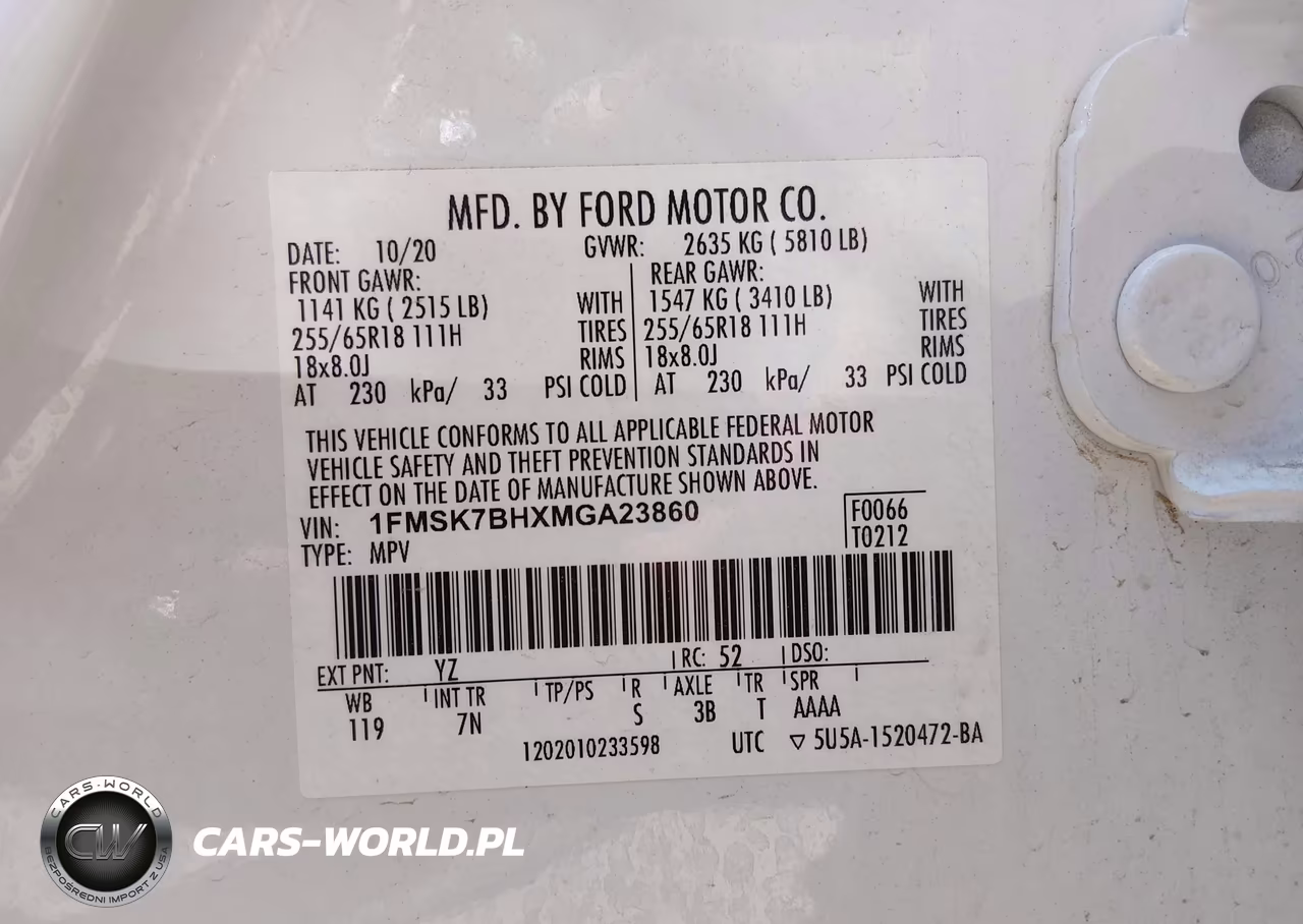 2021 Ford Explorer VIN:1FMSK7BHXMGA23860 - 9