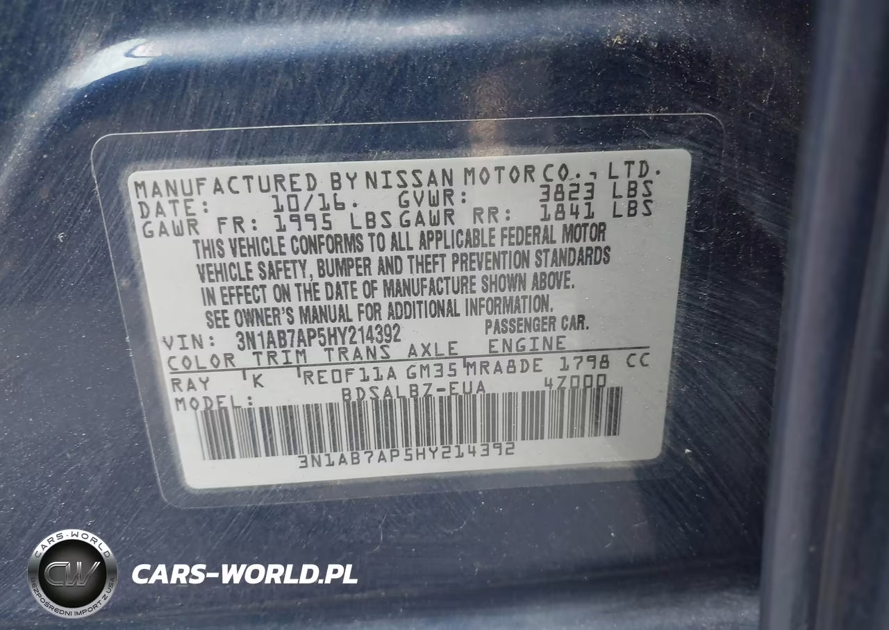 2017 Nissan Sentra S VIN:3N1AB7AP5HY214392 - 9