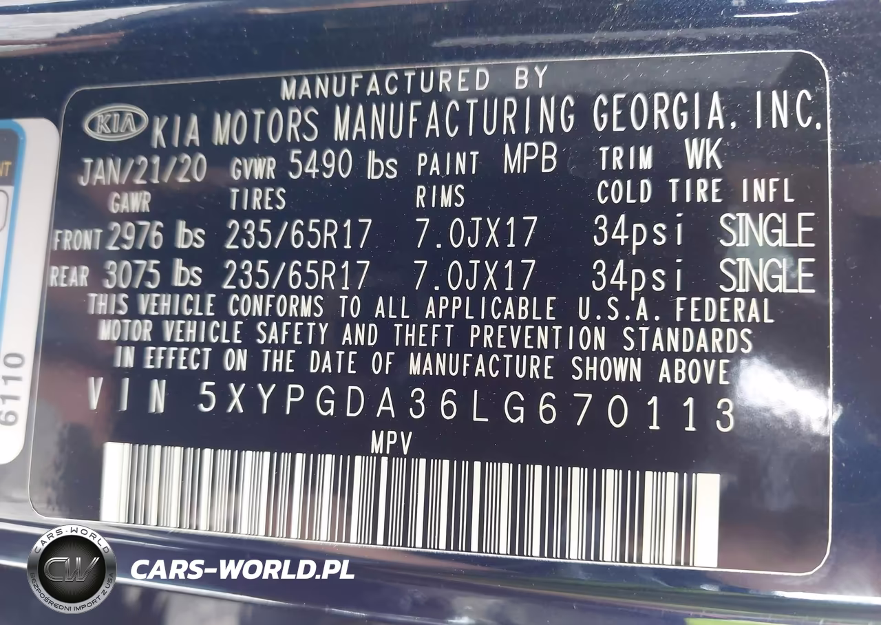 2020 Kia Sorento 2.4L Lx VIN:5XYPGDA36LG670113 - 9
