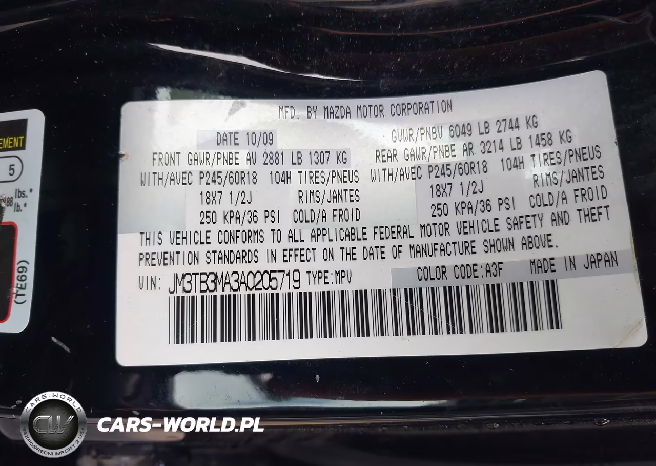 2010 Mazda Cx-9 Touring VIN:JM3TB3MA3A0205719 - 9