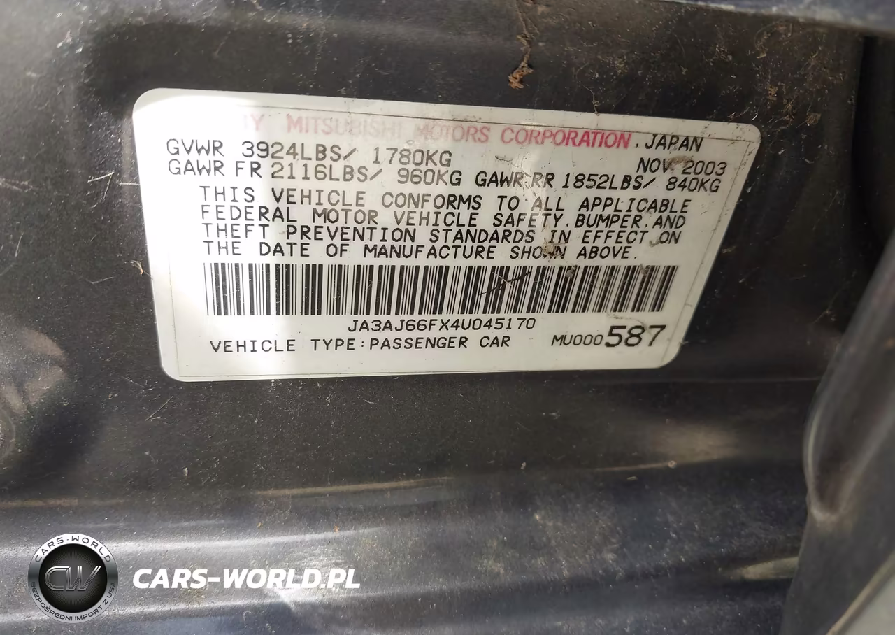 2004 Mitsubishi Lancer Ralliart VIN:JA3AJ66FX4U045170 - 9