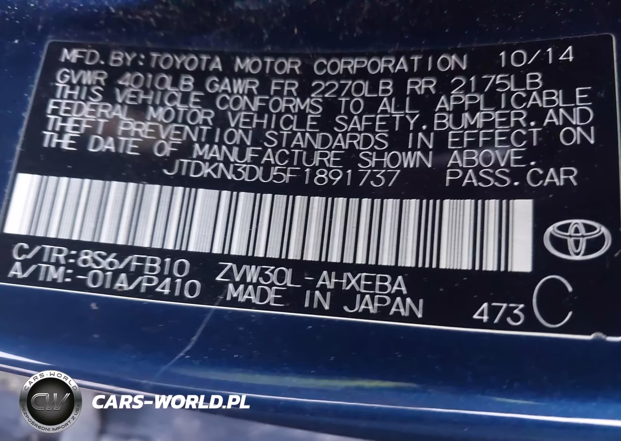 2015 Toyota Prius Two VIN:JTDKN3DU5F1891737 - 9