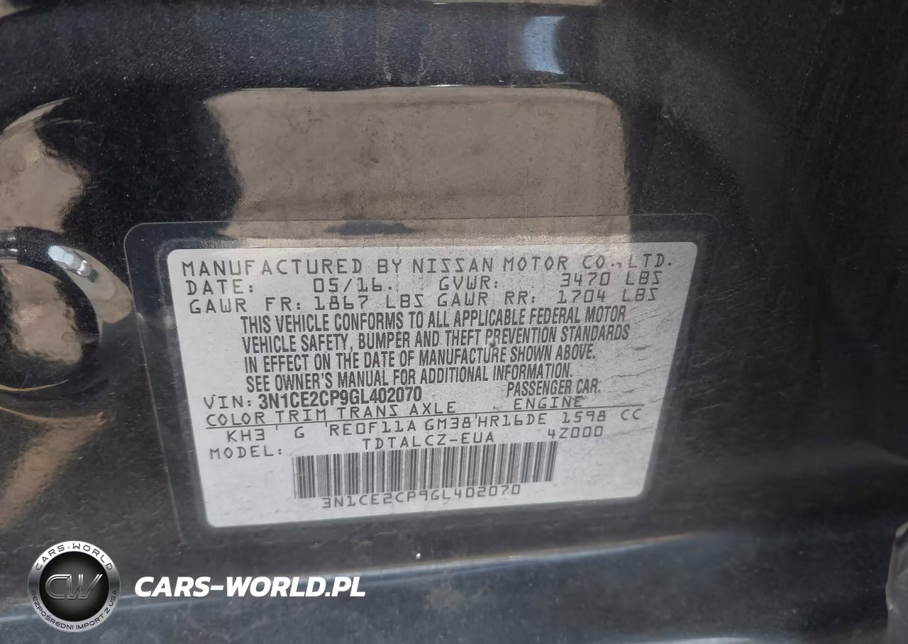 2016 Nissan Versa Note S Plus VIN:3N1CE2CP9GL402070 - 9