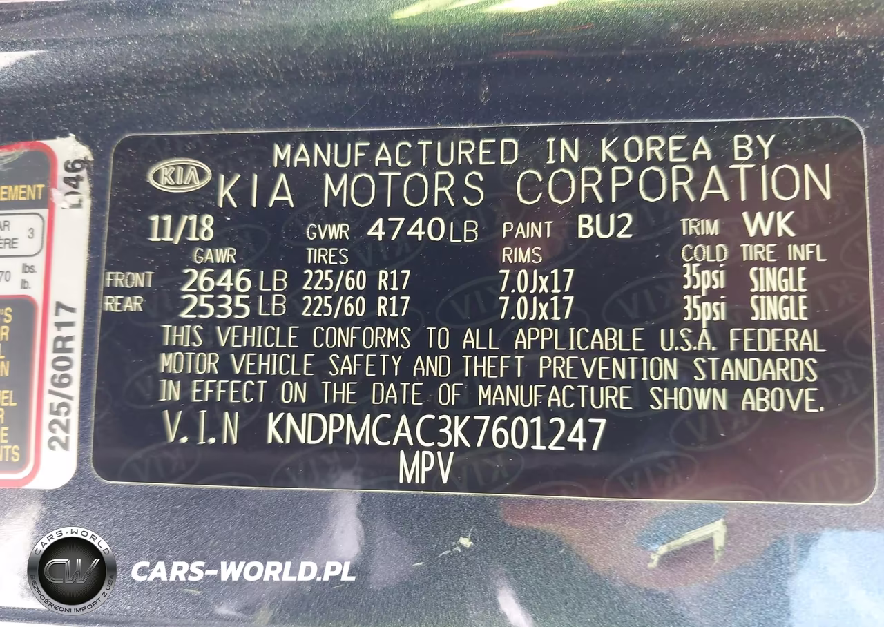 2019 Kia Sportage Lx VIN:KNDPMCAC3K7601247 - 9