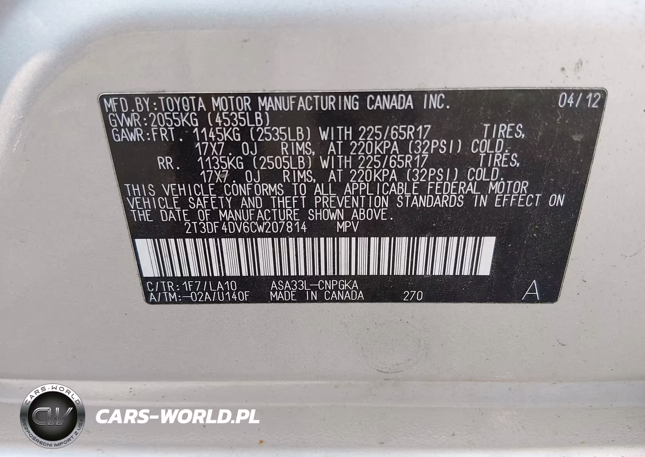 2012 Toyota Rav4 Limited VIN:2T3DF4DV6CW207814 - 9